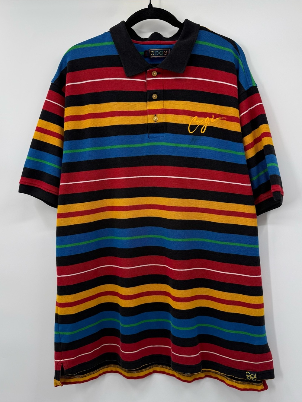COOGI Multicolor Striped Polo Shirt - Red, Blue, Yellow